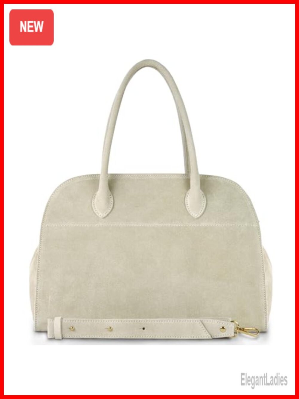 Suede Leather Top-Handle Satchel Handbag Made in Italy